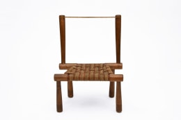 Gaston Castel's wooden chair straight front view