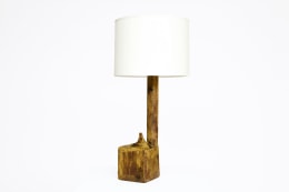 Elisabeth Joulia's large ceramic table lamp, full front view