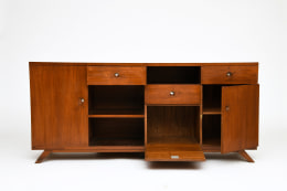 Pierre Jeanneret's sideboard, full straight view with drawers and cabinet doors open