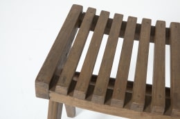Pierre Jeanneret's pair of stools, detailed view of the seat