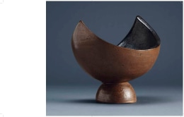 A screenshot from a page in the La Borne publication showing a sculptural ceramic vase by Jean et Jacqueline Lerat