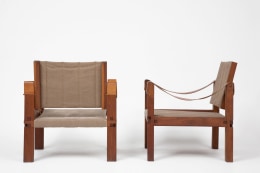 Pierre Chapo's pair of armchairs back and side view