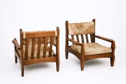 Unattributed pair of armchairs, back and front view from above