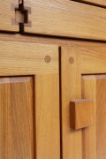 Pierre Chapo's &quot;R07&quot; sideboard, detailed view of door and knob