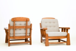Maison Regain's pair of armchairs, back diagonal view and front diagonal view