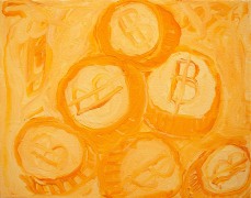 Jason Dobrin Roberts, Untitled Bitcoin (Yellow Orange), 2021