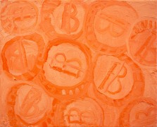 Jason Dobrin Roberts, Untitled Bitcoin (Orange), 2021