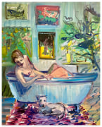 DEBORAH BROWN Bathtub Self-Portrait with Zeus, 2020