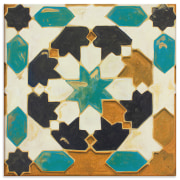 JAMES RAZKO Tile Composition in Teal and White, 2023