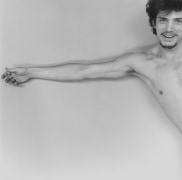 Self-Portrait of the artist, one arm outstretched.