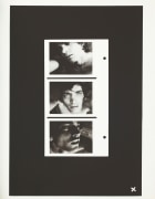 Photo silkscreen of three self portrait polaroids.