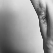 A close view of a man's armpit.