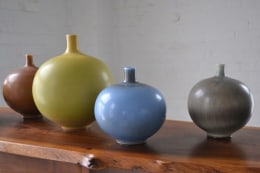 Berndt Friberg, Vases in hare&#039;s fur glazes, Gustavsberg Studio, Sweden, ca. 1950&nbsp;