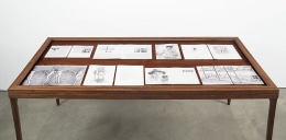 Installation view of a selection of drawings from: