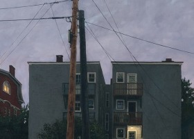 Linden Frederick, Rear Window, 2016 oil on linen 36 x 36 inches
