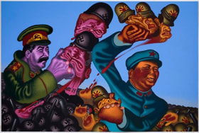 Peter Saul Stalin + Mao