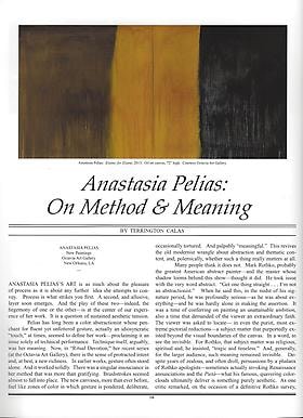 Review: Anastasia Pelias: On Method &amp; Meaning
