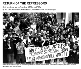 Karen Finley featured in "Return Of The Repressors" by Artforum