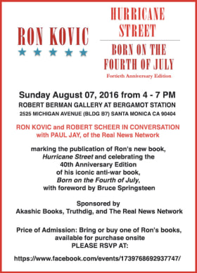 Ron Kovic | Sunday August 7 from 4-7pm