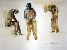 Nalini Malani BOY WEARING HIS CLOTHES 1983 Watercolor on paper 11 x 15 in.