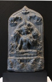 Gajalakshmi Pala Black stone 10th-11th Century 14.5 in.