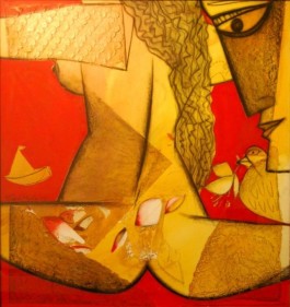 Paresh Maity UNTITLED (FEMALE TORSO) 2009 Mixed media on paper 60 x 55 in.