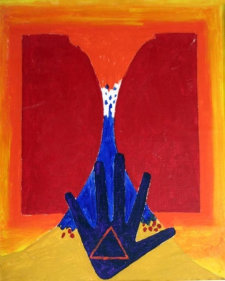 M. F. Husain UNTITLED (HAND) Oil on canvas 18 x 14 in.