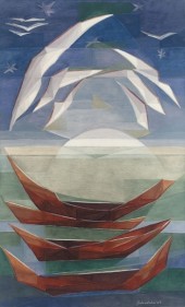 ANCESTRAL BOATS II 2007 Oil on canvas 60 x 36 in.