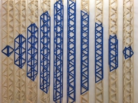 Rasheed Araeen Untitled (Blue) 2015 Wood and paint 73 x 86 x 5 in.