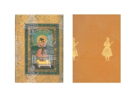 Muhammad Zeeshan DYING MINIATURE II (DIPTYCH) 2008 Gouache and gold-leaf on wasli 14.5 x 10 in. each  SOLD