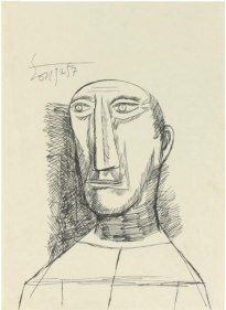 F. N. Souza UNTITLED (PORTRAIT) 4 1957 Ink on paper 15 x 10.5 in.