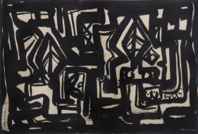 Rasheed Araeen Hyd VI 1963 Black ink on paper 10 x 15 in.
