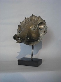 Panjurli- Bhuta Mask Southern India, Karnataka, Tulu Naidu Region c. 18th century Copper alloy Height: 7.5 in.