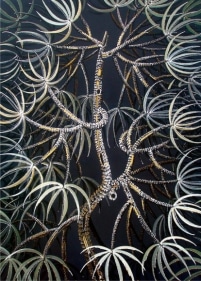 Rajan Krishnan PLANT FROM THE GROVE BY THE RIVER 2 2011 Acrylic on canvas 84 x 60 in.