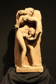 Erotic Sculpture Panna (Near Khajuraho), Madhya Pradesh Sandstone 12th Century Height: 23 in.