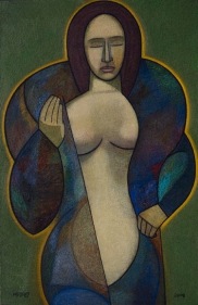 Neeraj Goswami WOMAN IN A TRANCE 2008 Oil on canvas 36 x 24 in.