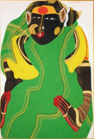 T. Vaikuntam FEMME VERTE 1995 Acrylic on paper 14 x 10 in.