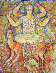 Sakti Burman DIVINITY 2007 Oil on canvas 45.5 x 34.5 in.