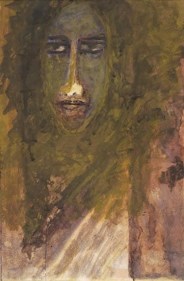 Rabindranath Tagore WOMAN 1939 Watercolour and coloured ink on paper 16 x 9.5 in.  NFS