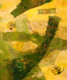 Ram Kumar Untitled Abstract (Green and Yellow) 2007 Oil on canvas 36 x 30 in.