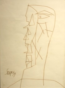 F. N. Souza UNTITLED DRAWING 1 1959 Pencil, pen and ink on paper 9.5 x 7 in.