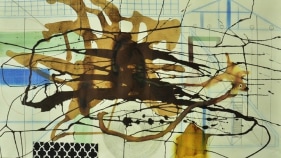 M. Pravat Untitled (C2) 2016 Mixed media on paper 24 x 42 in.