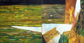 Ram Kumar UNTITLED (DIPTYCH) 2013 Oil on canvas 36 x 72 in.