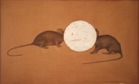 Muhammad Zeeshan Untitled (Rats) 13 x 20 in. Gouache and silver foil on paper 2007 Estimate - $5,000 - $7,000