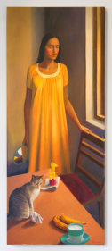 Tom Vattakuzhy  Girl in a Room, 2020  Oil on canvas  72h x 30w in