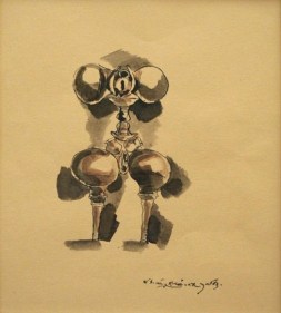 K. Laxma Goud CERAMIC SERIES (102) 1983 Watercolor, ink on paper 8 x 7 in.