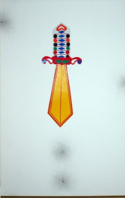 Muhammad Zeeshan TOP OF THE POP 2007 Gouache with reflective sticker on wasli 20.5 x 13.5 in.  SOLD
