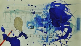 M. Pravat  Untitled (F)  2016  Mixed media on paper  21 x 32 in.