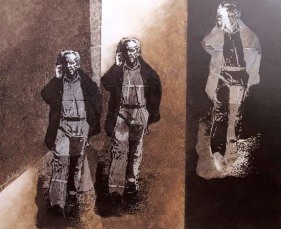 Yusuf Arakkal THE STREET - X Acrylic and oil on canvas 48 x 58 in.  NFS