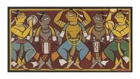 Jamini Roy UNTITLED (MUSICIANS) ND Gouache on card 15 x 19 in.